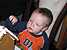 Connor realizing that eating is even more fun than building.